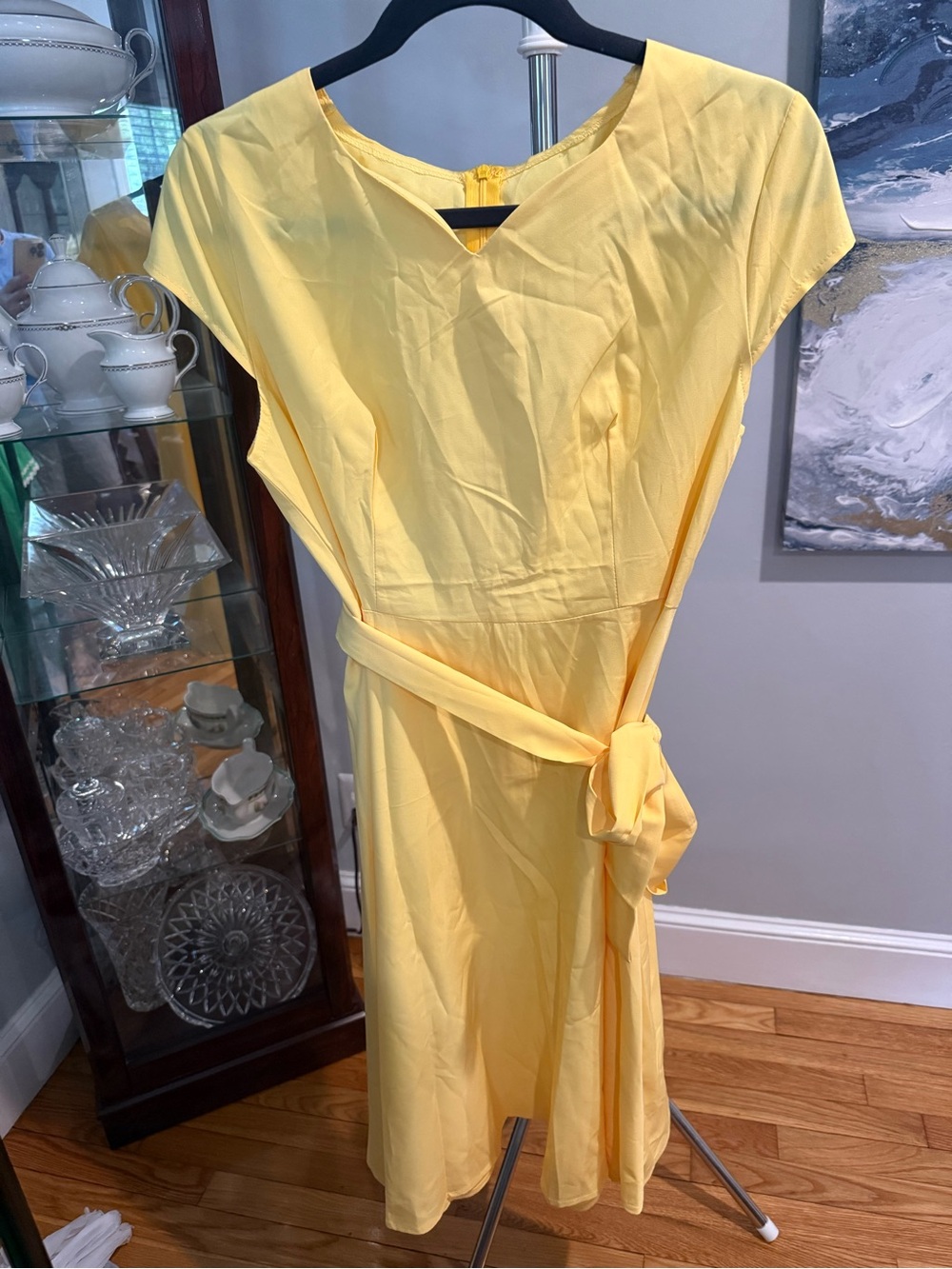 Yellow Women's Tie-Waist Dress